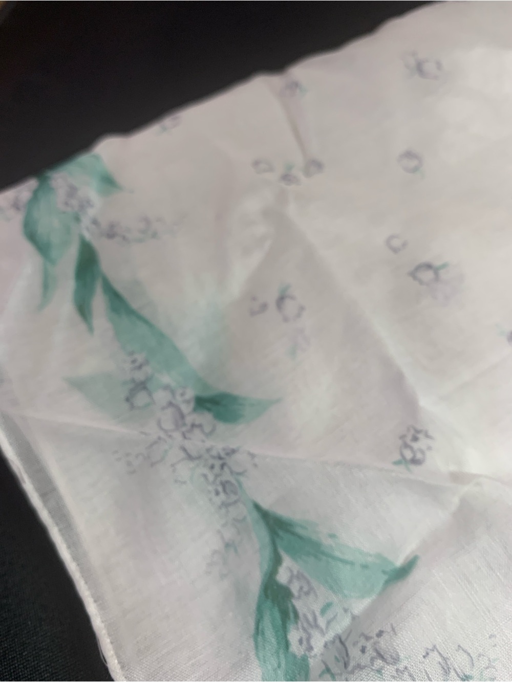 Dior Floral Mini Scarf in White and Green - Picture 13 of 16